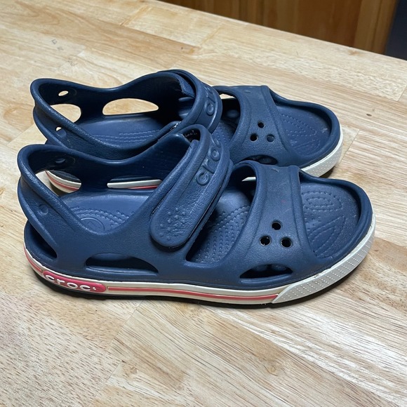 Crocs Kids Navy Blue Sandal Sneakers Adjustable Strap Size 13 - Picture 1 of 6